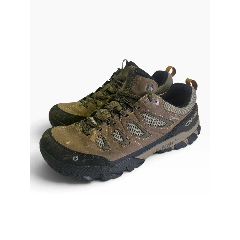 Oboz Sawtooth X Low B-DRY Waterproof Hiking Shoes Mens Size 9 Brown/Canteen GUC